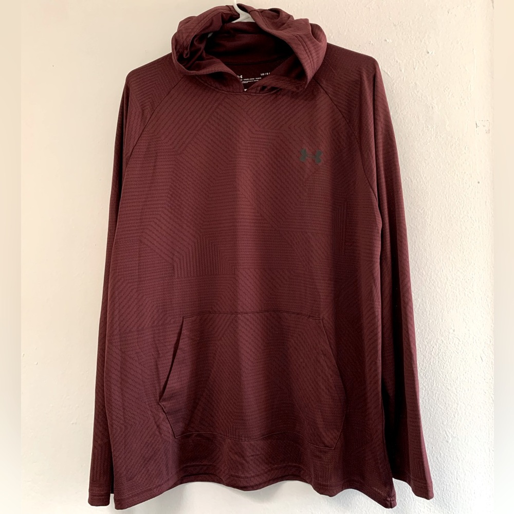 Under Armor Burgundy UA Tech Hoodie - Size L - EUC Excellent Used Condition